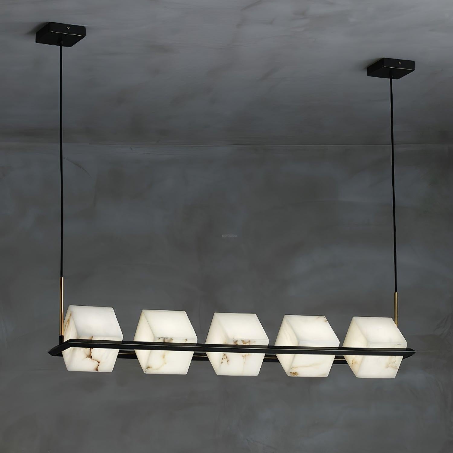 Alabaster Square Box Chandelier with 4/5/6/8/9 heads