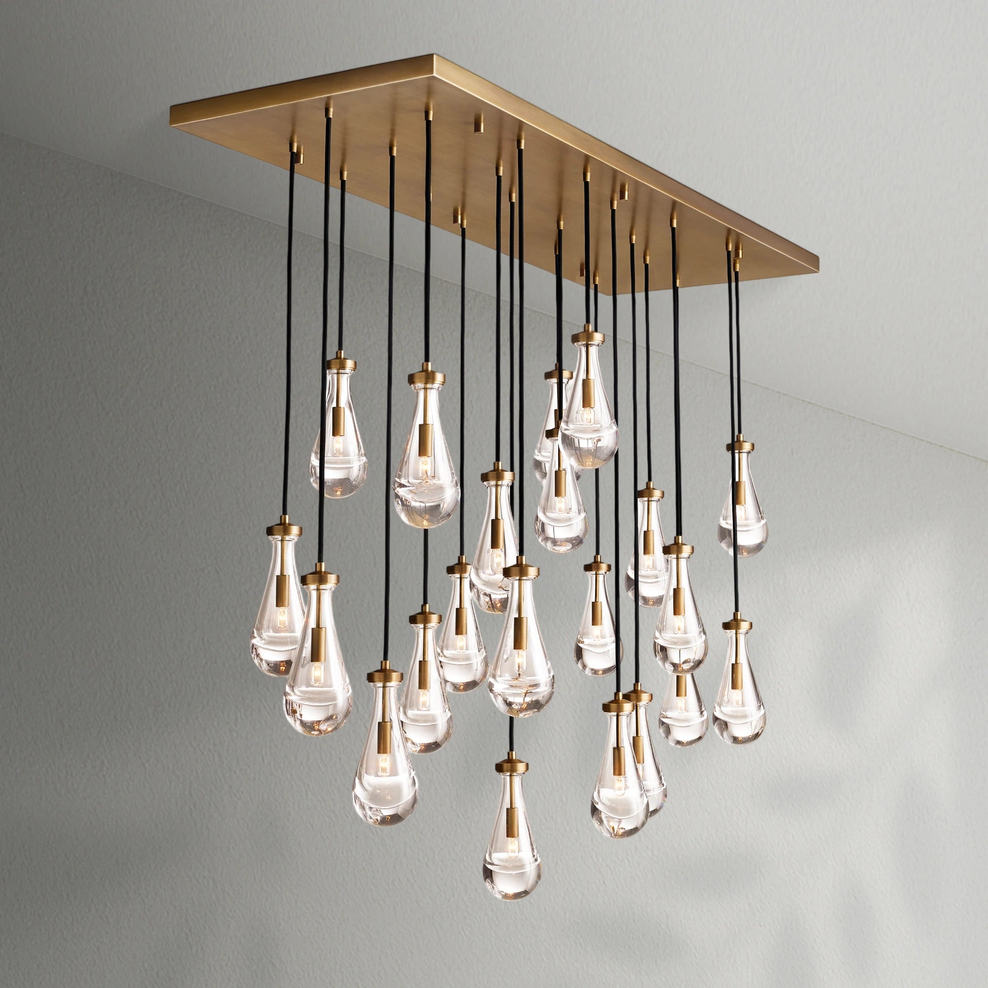 Raindrop Glass Linear Chandelier
