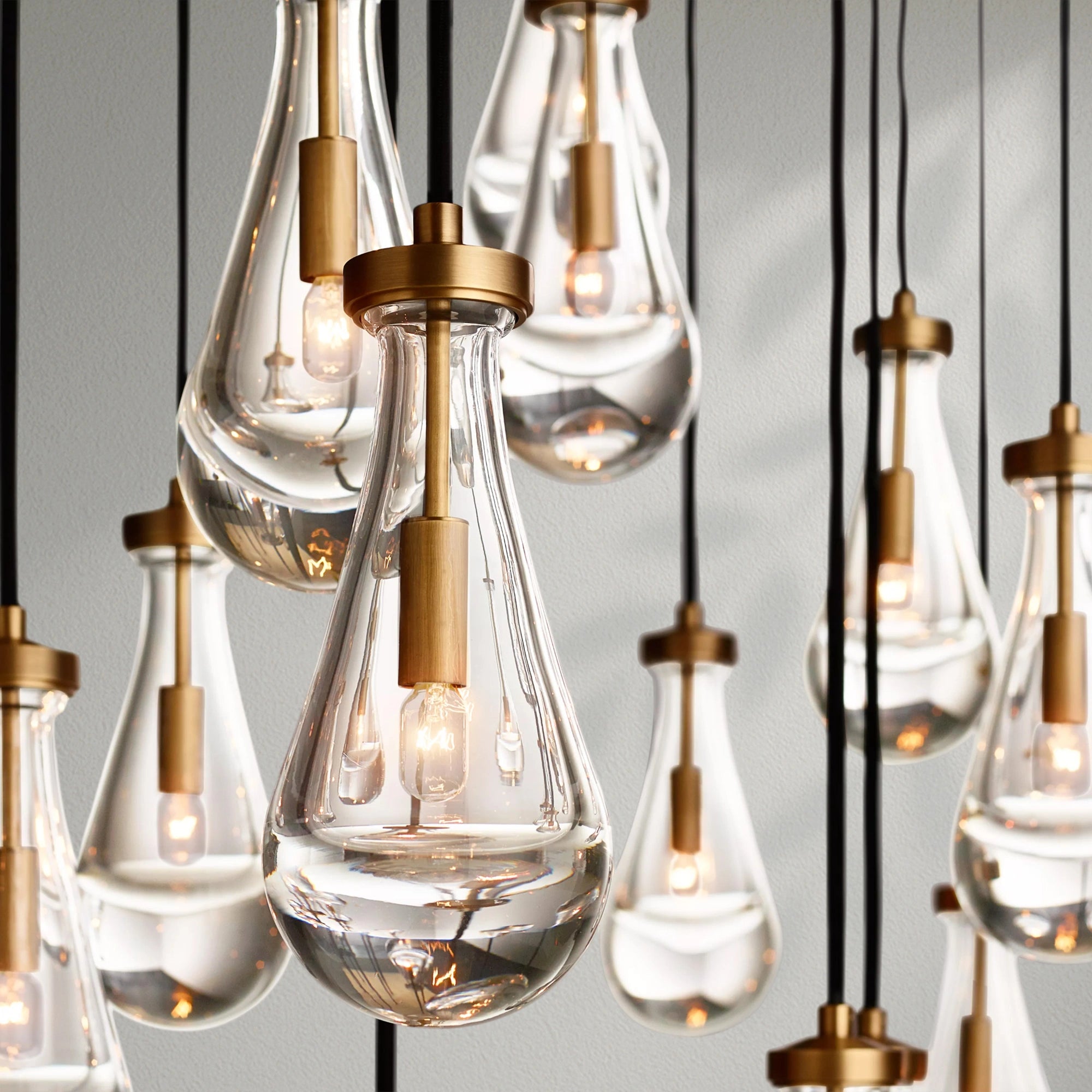 Raindrop Glass Linear Chandelier