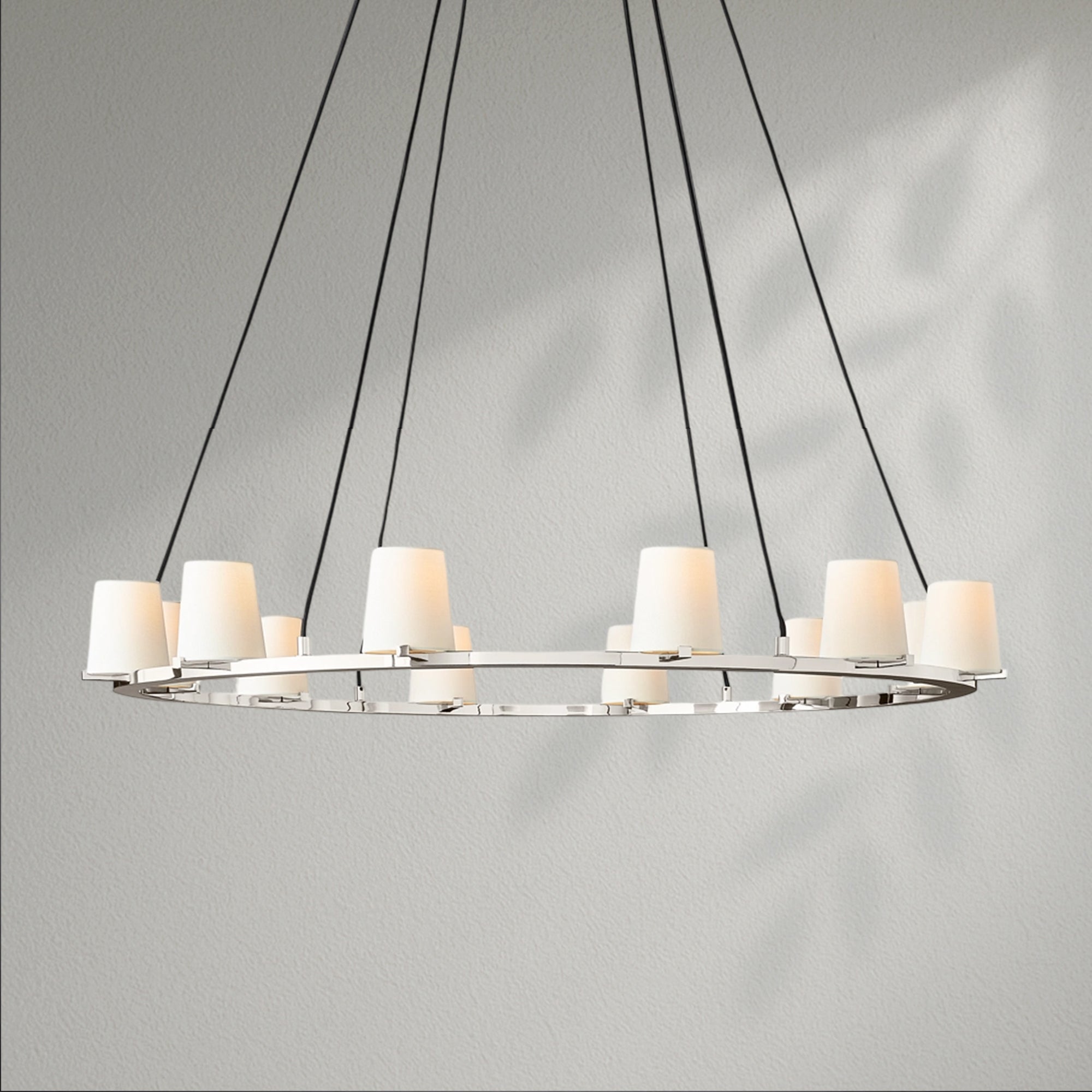 Pauillec Fabric Shade Round Chandelier