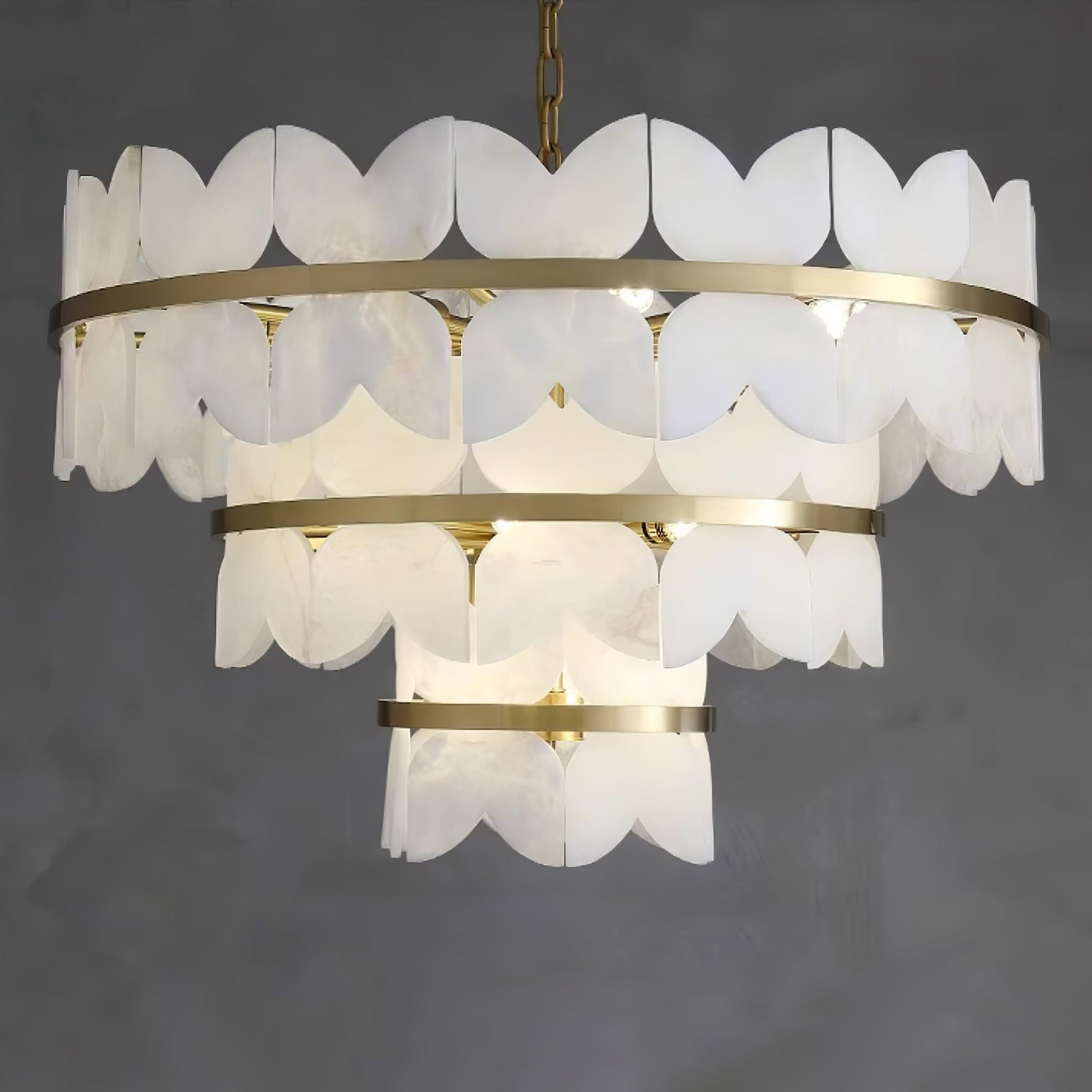 Alabaster Cloudscape Chandelier with 1/2 layer