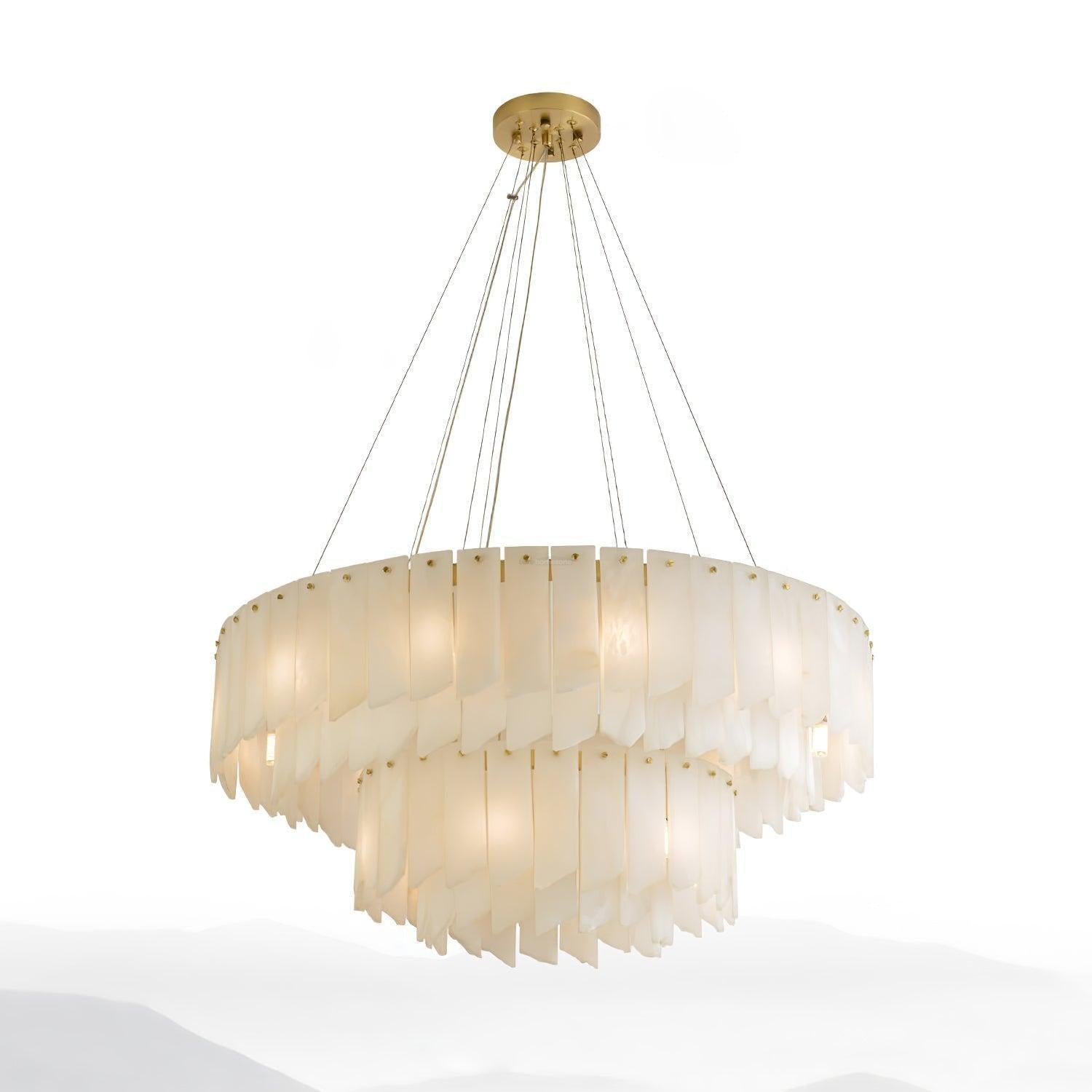 Alabaster Cascade Tiered Chandelier 27.6