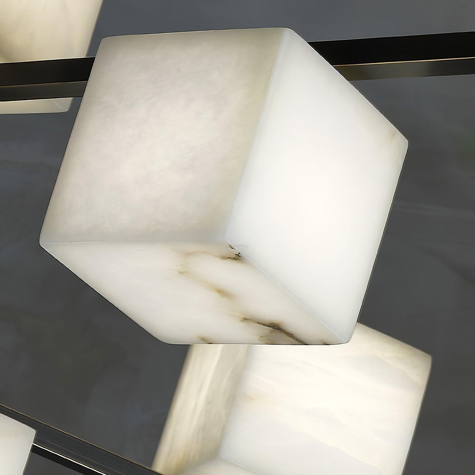 Alabaster Square Box Chandelier with 4/5/6/8/9 heads