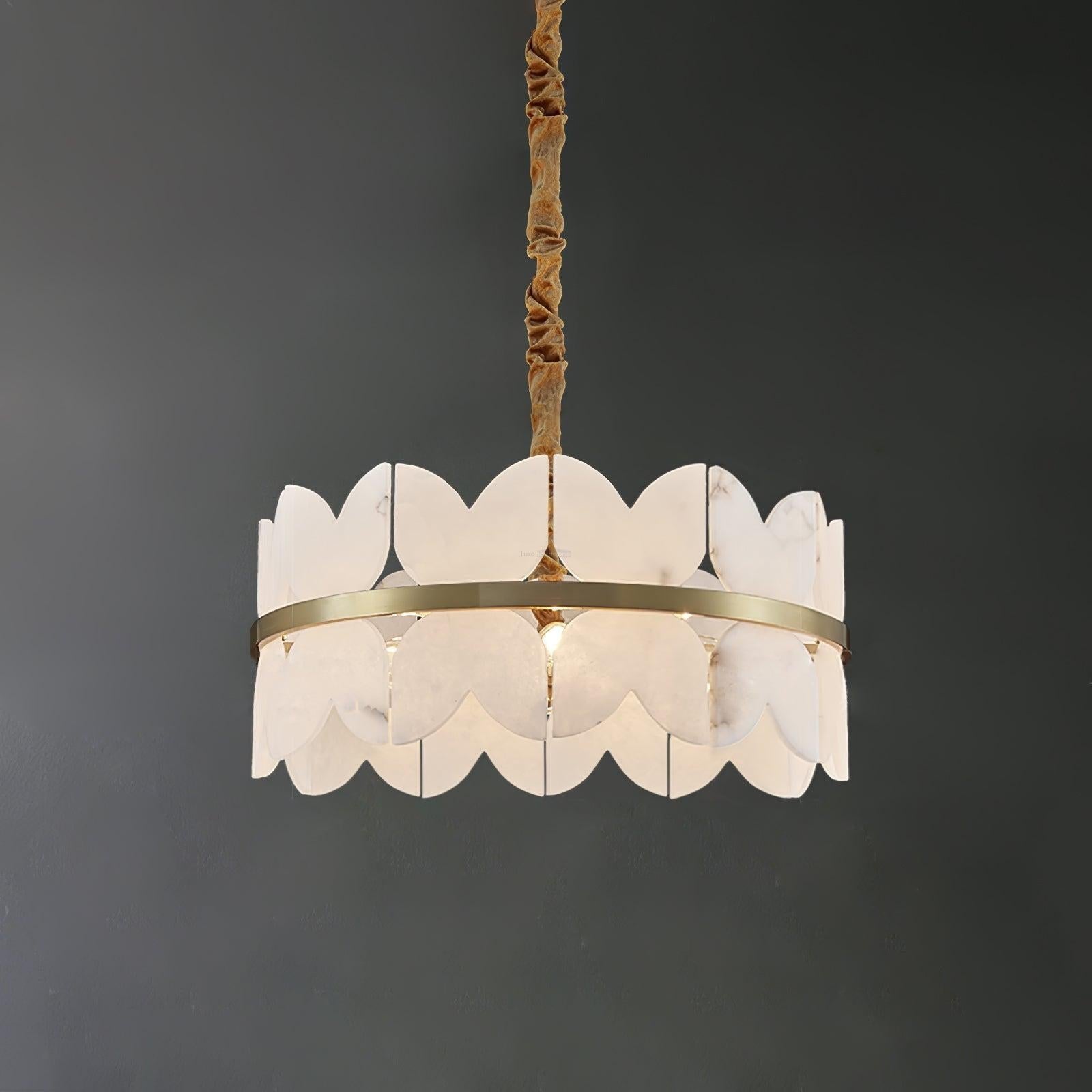 Alabaster Cloudscape Chandelier with 1/2 layer