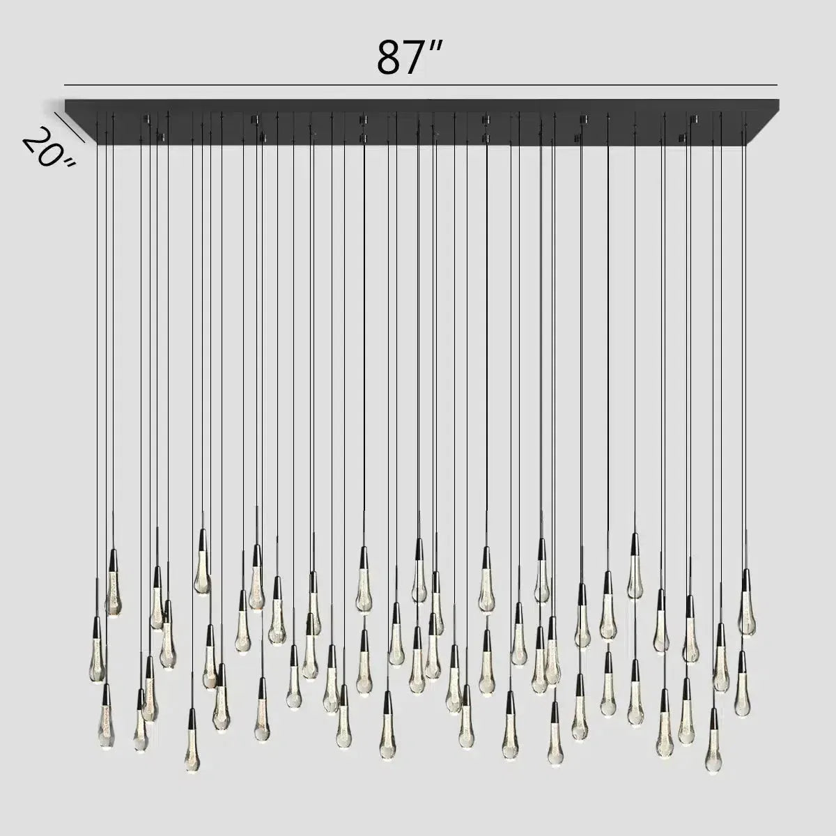 Raindrop Soltaire Linear Chandelier