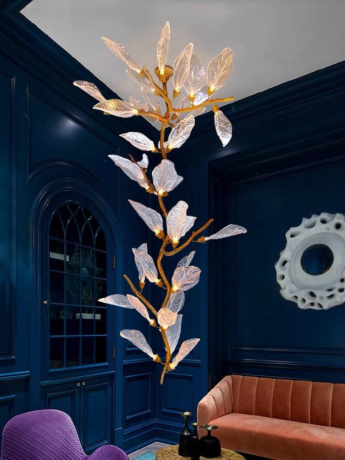 Creative Bionic Resin Leaves Chandelier