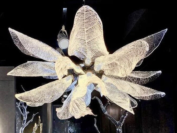 Creative Bionic Resin Leaves Chandelier
