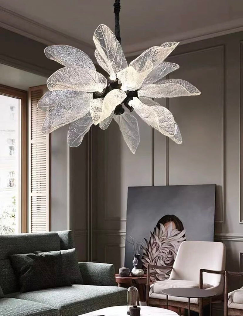 Creative Bionic Resin Leaves Chandelier