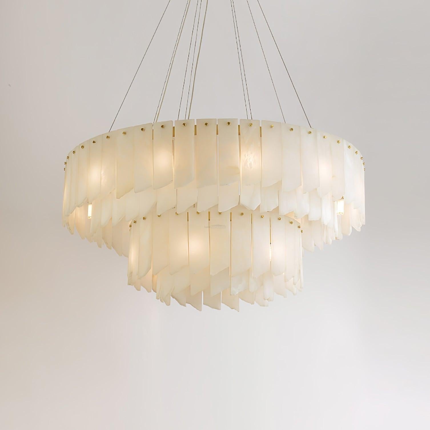 Alabaster Cascade Tiered Chandelier 27.6