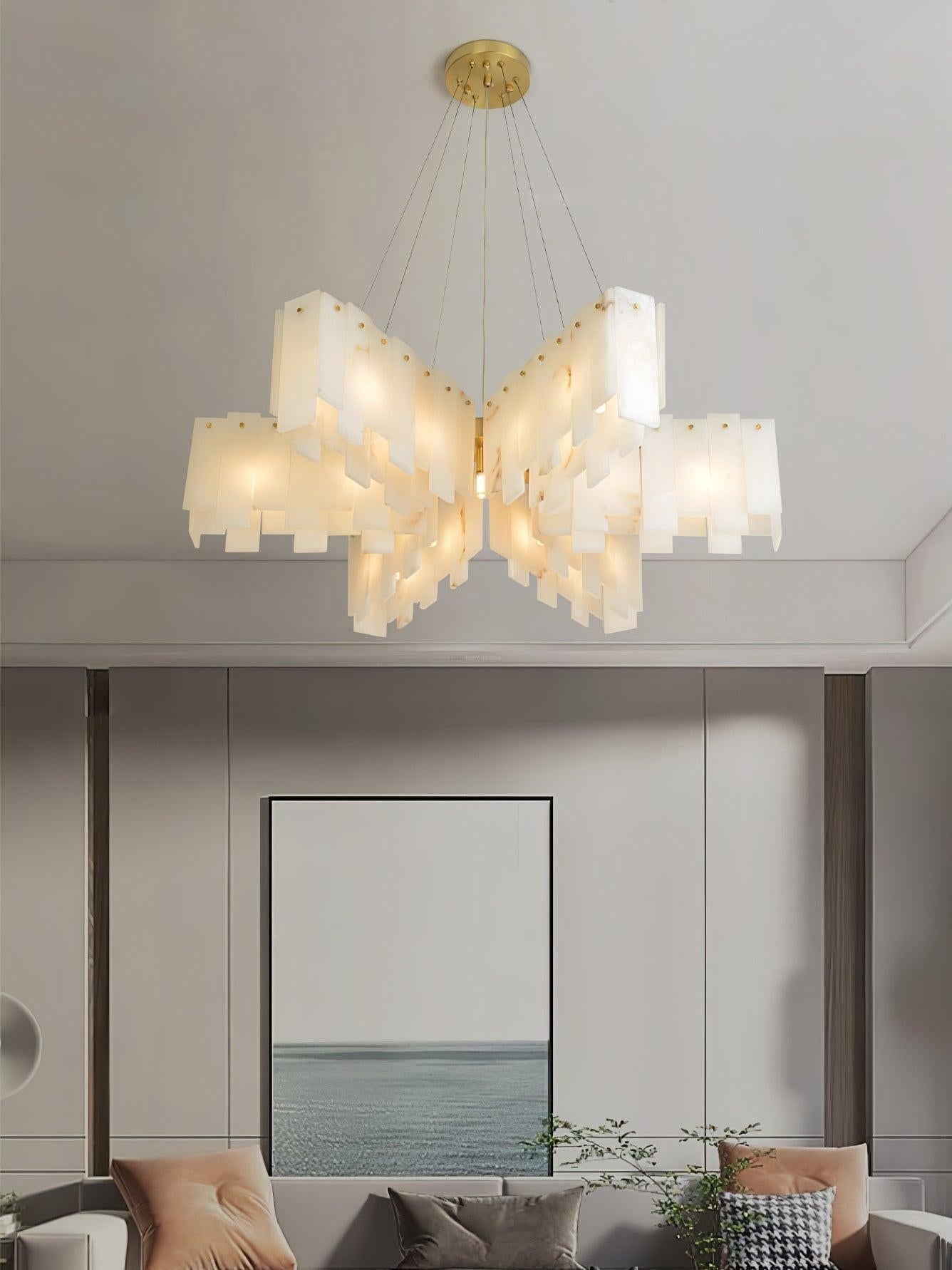 Alabaster Cascade Tiered Chandelier 27.6