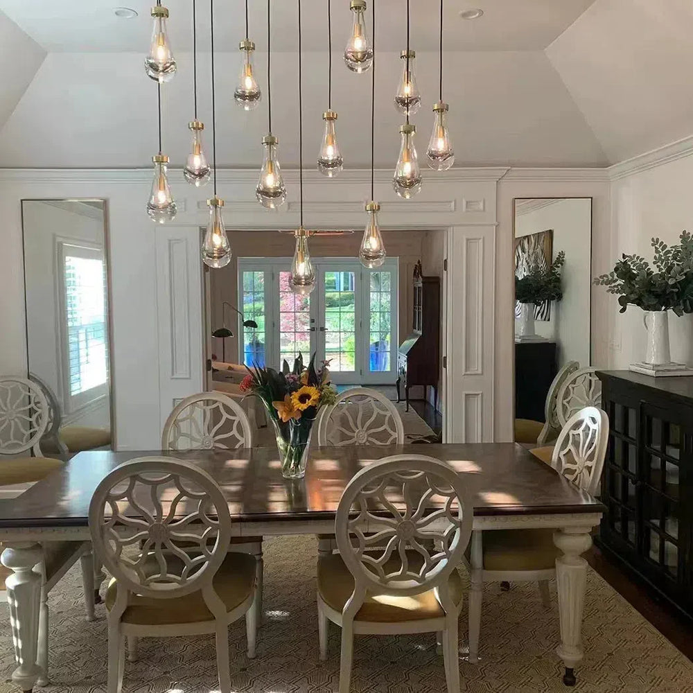 Raindrop Glass Linear Chandelier