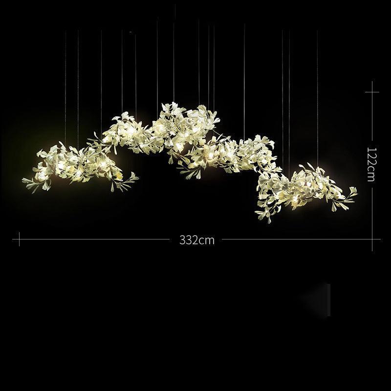 Modern Creative Ginkgo Linear Chandelier