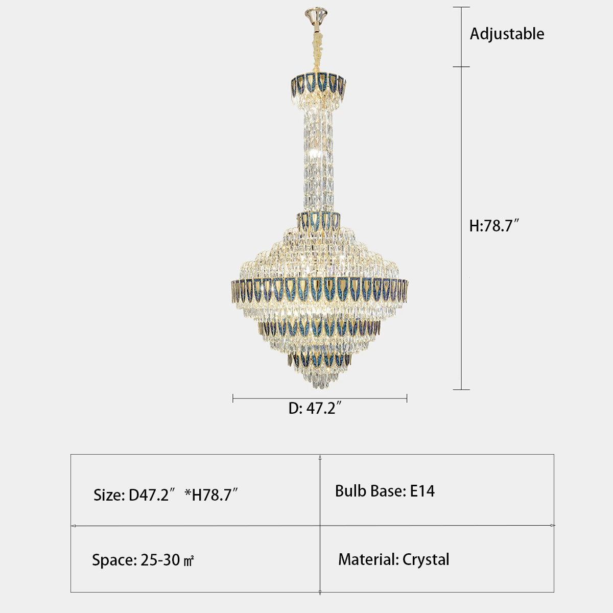 Luster Gaze Grand Empire Tiered Crystal Chandelier - Background Shot