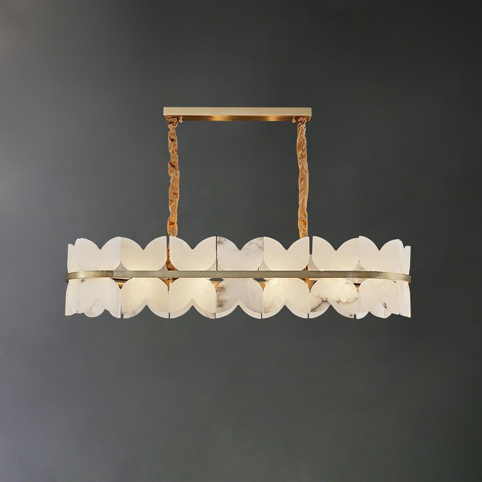Alabaster Cloudscape Chandelier with 1/2 layer