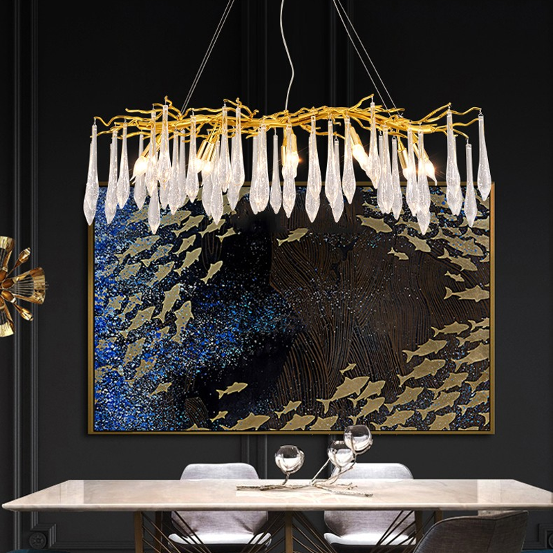 Luster Gaze Verdant Branch Crystal Chandelier - luxurious American master suite
