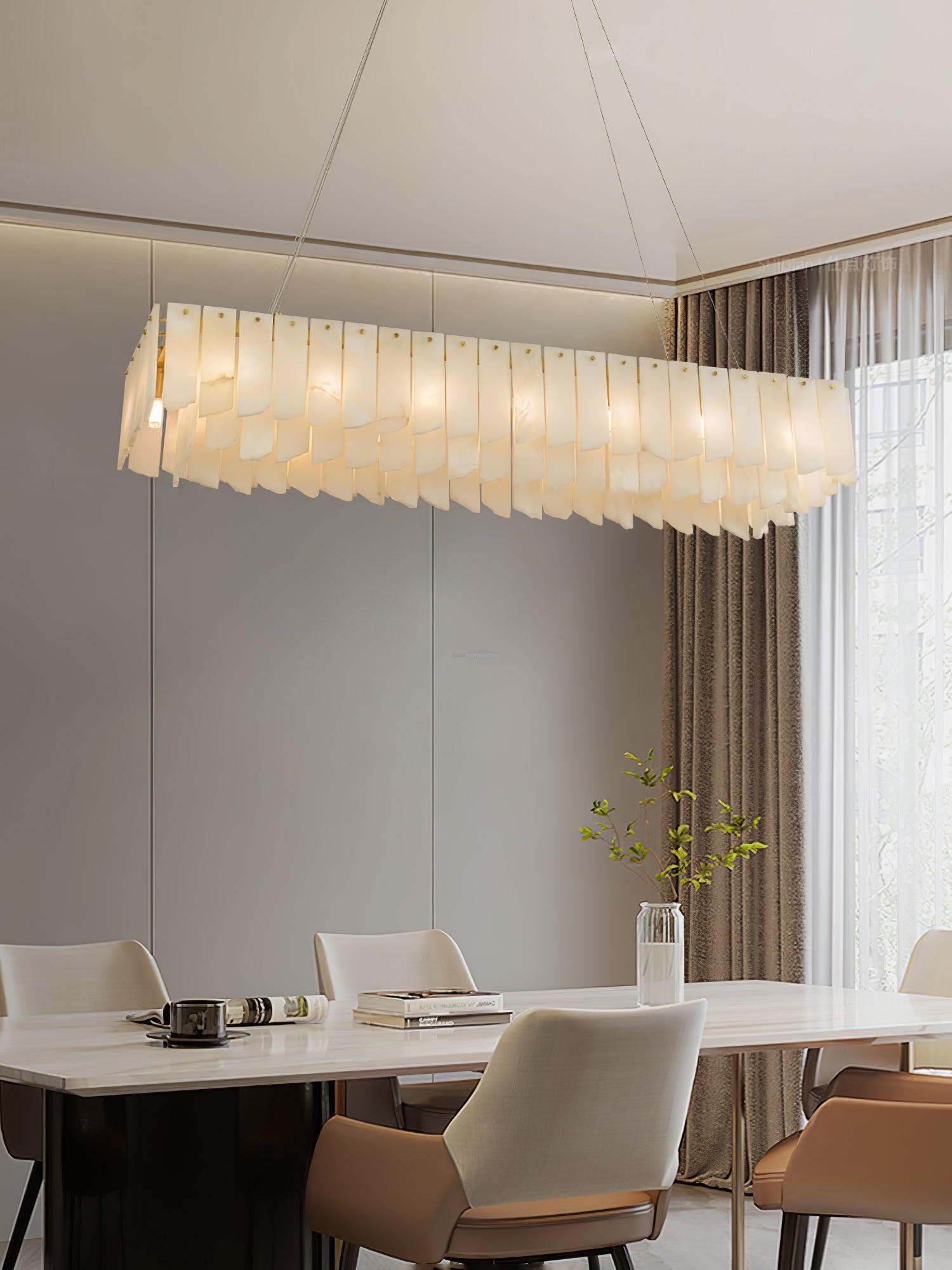 Alabaster Cascade Tiered Chandelier 27.6