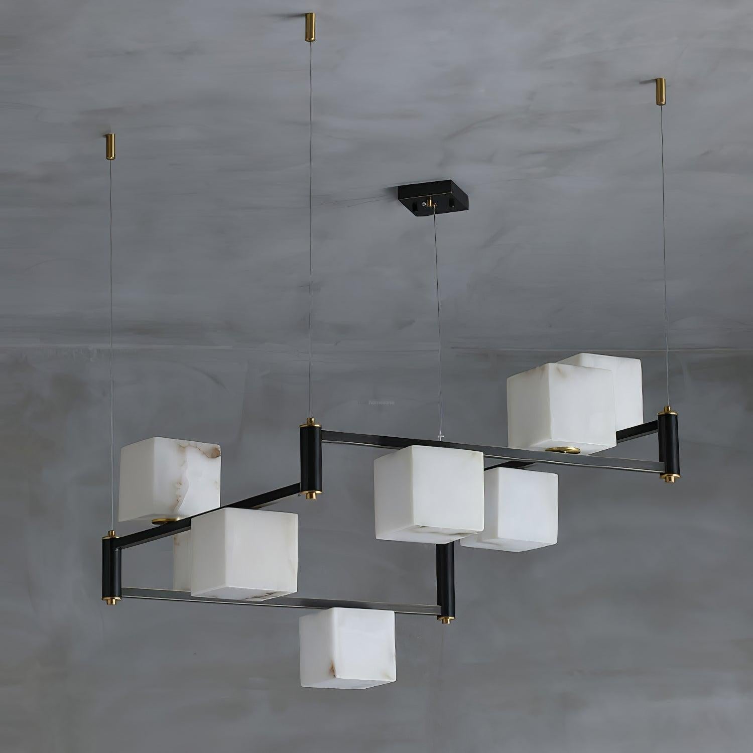 Alabaster Square Box Chandelier with 4/5/6/8/9 heads
