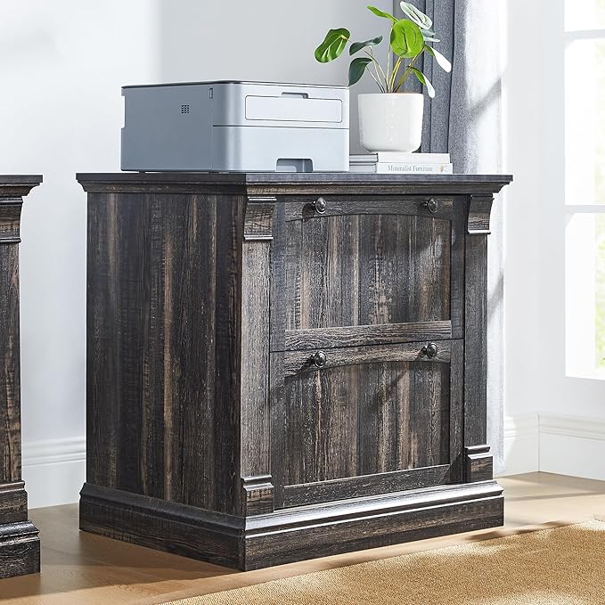 OKD Farmhouse 2-Drawer Lateral Filing Cabinet with Hanging File Folders
