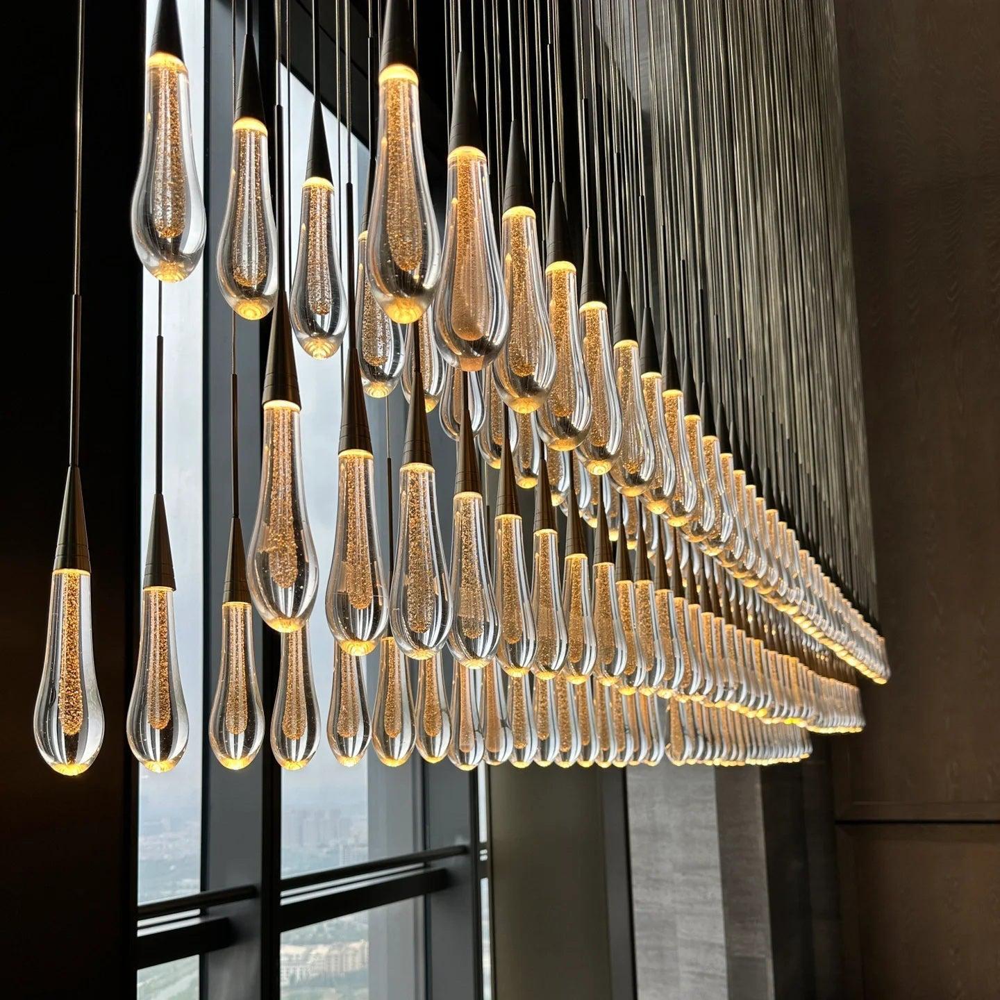Raindrop Soltaire Linear Chandelier