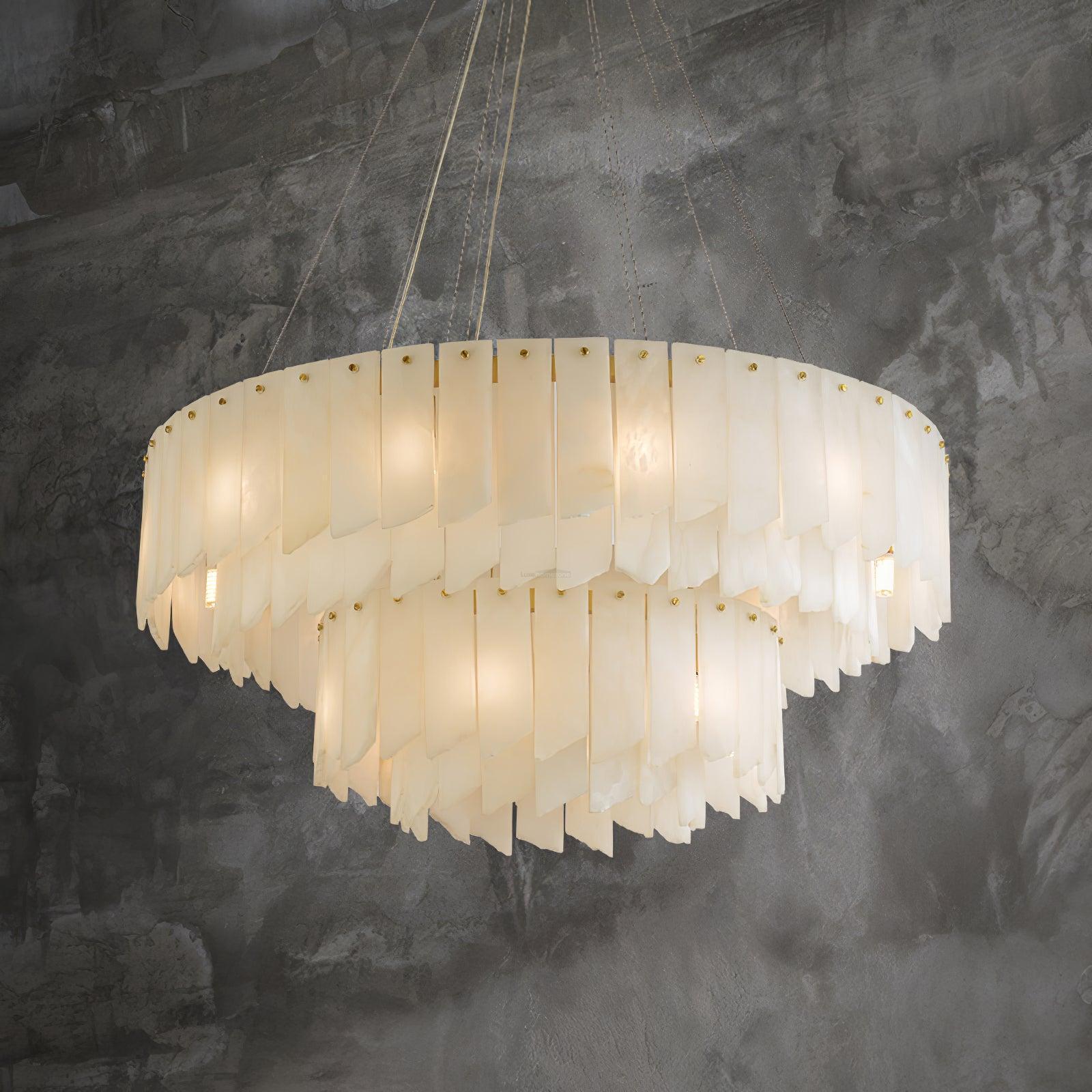 Alabaster Cascade Tiered Chandelier 27.6