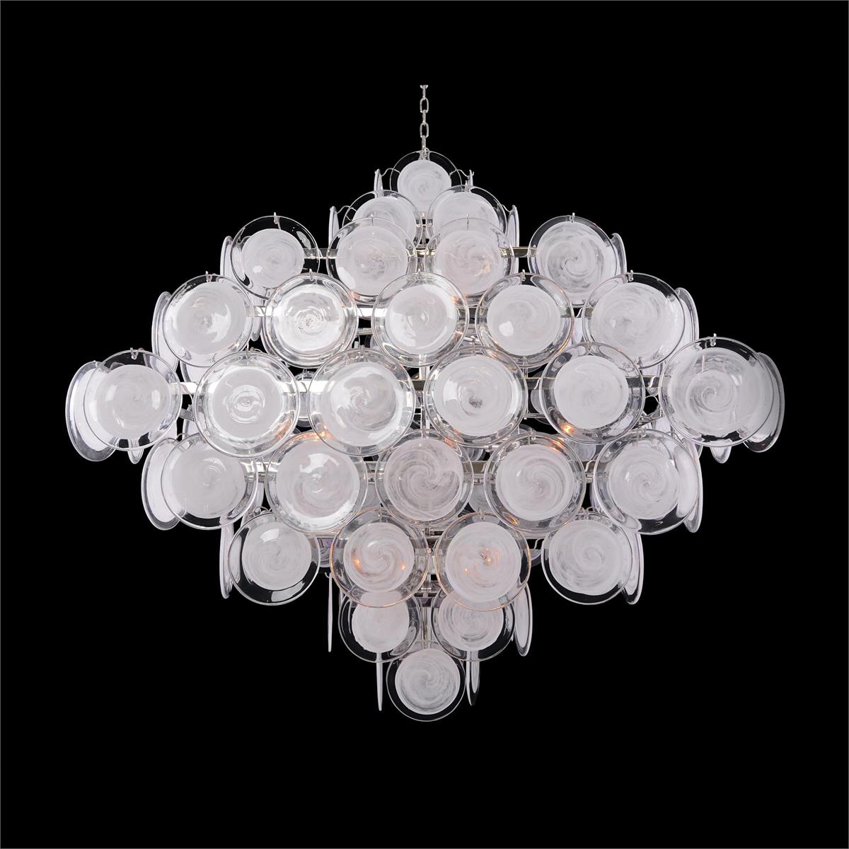 Glass Medallion Twelve-Light Chandelier - Luster Gaze