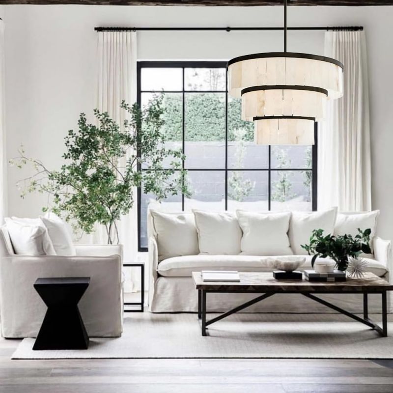 Round Alabaster 3 Tier Modern Chandelier,Living Room Chandelier chandelier for bedroom,chandelier for dining room,chandelier for stairways,chandelier for foyer,chandelier for bathrooms,chandelier for living room Luster Gaze