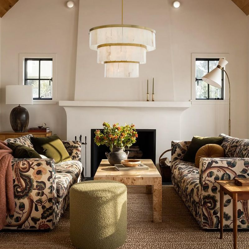 Round Alabaster 3 Tier Modern Chandelier,Living Room Chandelier chandelier for bedroom,chandelier for dining room,chandelier for stairways,chandelier for foyer,chandelier for bathrooms,chandelier for living room Luster Gaze