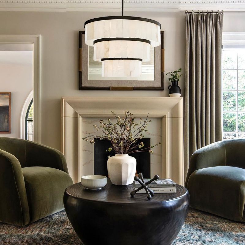Round Alabaster 3 Tier Modern Chandelier,Living Room Chandelier chandelier for bedroom,chandelier for dining room,chandelier for stairways,chandelier for foyer,chandelier for bathrooms,chandelier for living room Luster Gaze