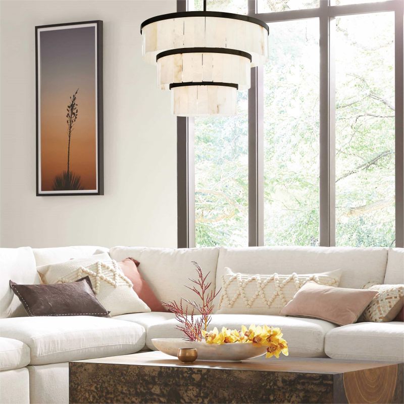 Round Alabaster 3 Tier Modern Chandelier,Living Room Chandelier chandelier for bedroom,chandelier for dining room,chandelier for stairways,chandelier for foyer,chandelier for bathrooms,chandelier for living room Luster Gaze