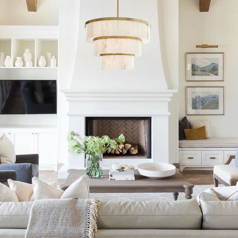 Round Alabaster 3 Tier Modern Chandelier,Living Room Chandelier chandelier for bedroom,chandelier for dining room,chandelier for stairways,chandelier for foyer,chandelier for bathrooms,chandelier for living room Luster Gaze