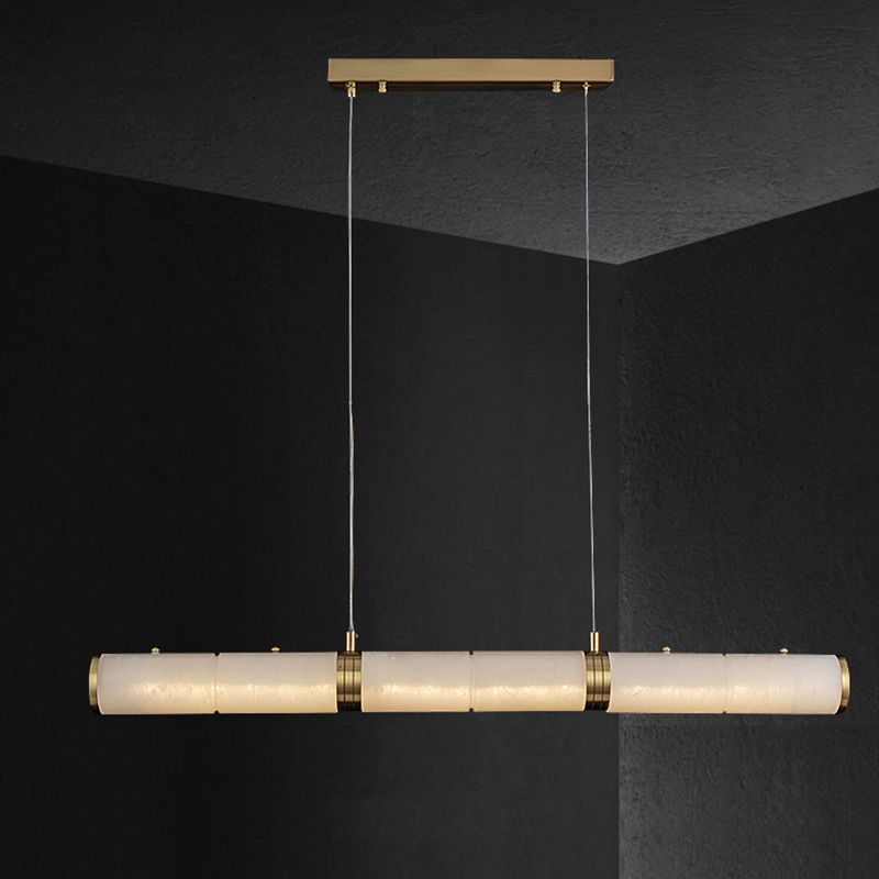 Luster Gaze Alabaster Horizon Linear Chandelier - Background Shot