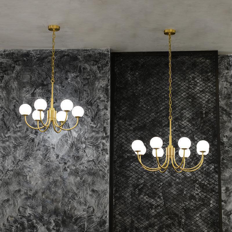 Alabaster Anne Brass Art Chandelier