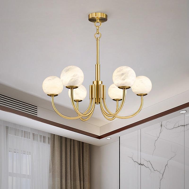 Alabaster Anne Brass Art Chandelier
