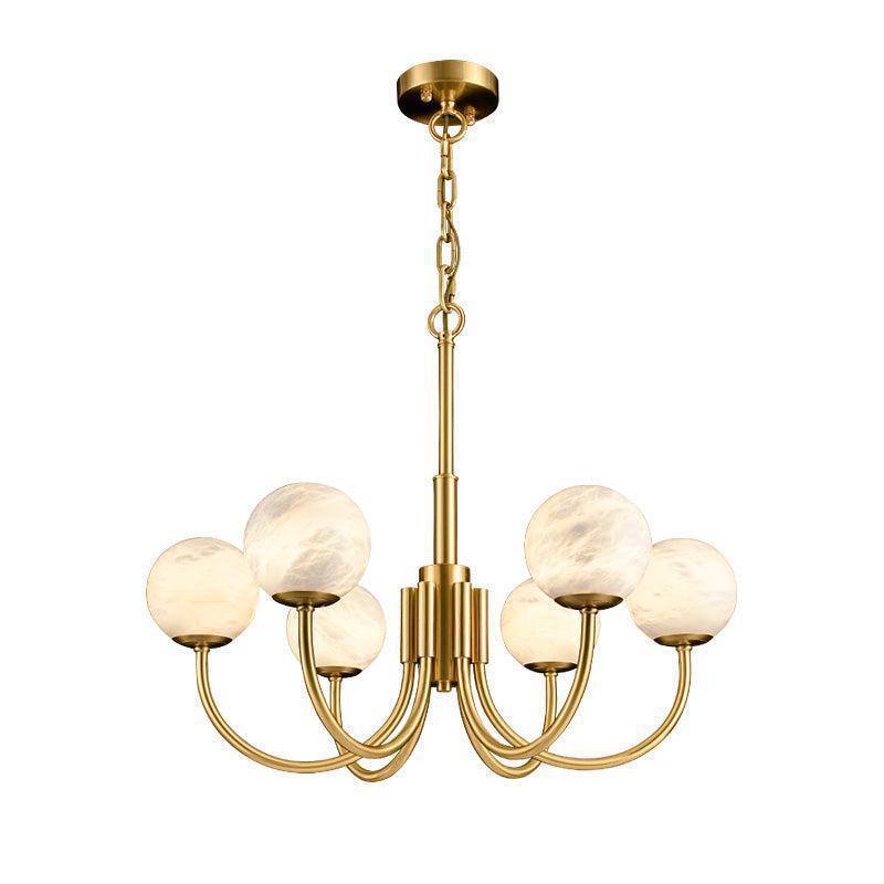 Alabaster Anne Brass Art Chandelier