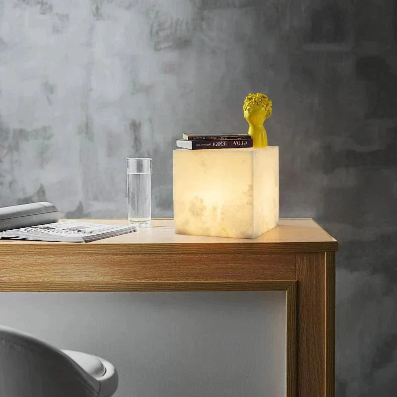 Coral Alabaster Table Lamp for Bedroom, Living Room Table Lamp Luster Gaze