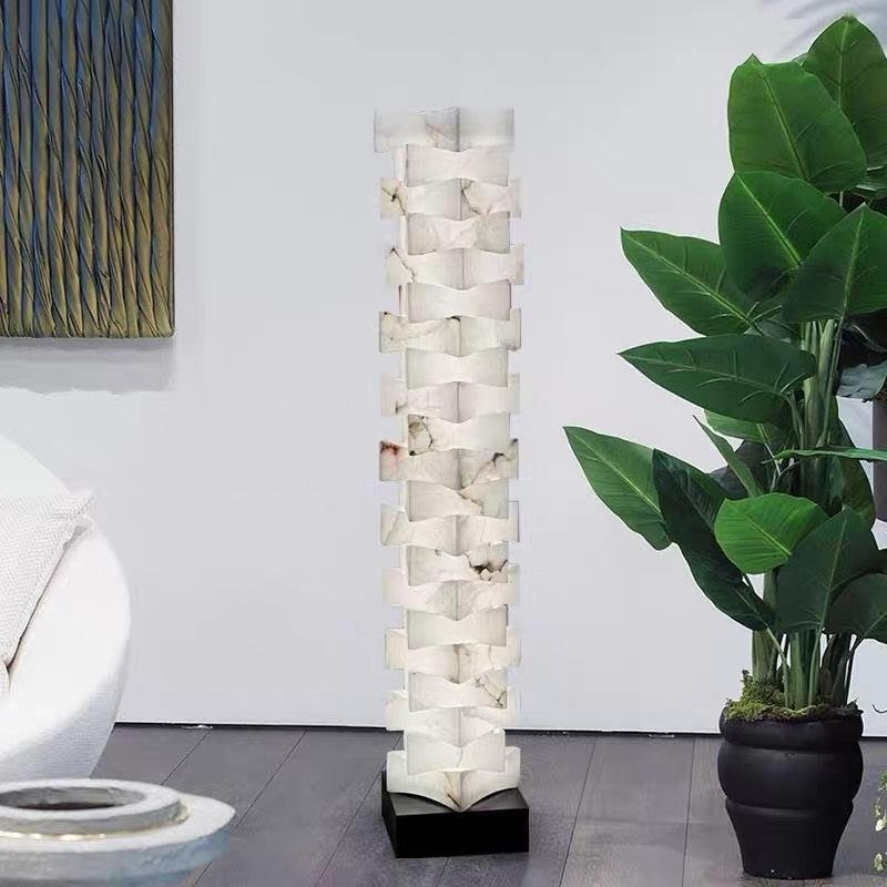 Verna Alabaster Floor Lamp, Living Room And Bedroom Decorative Standing Lamp - Ineffable Lighting
