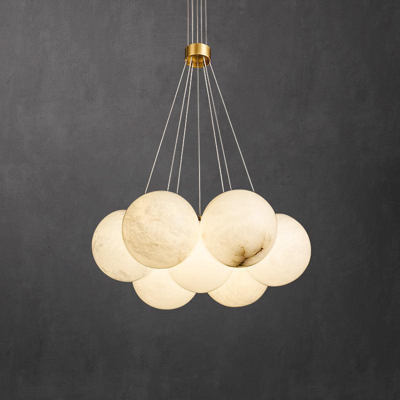 Alabaster Anne Globe Art Pendant Light