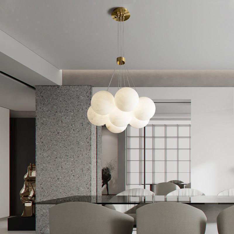 Alabaster Anne Globe Art Pendant Light