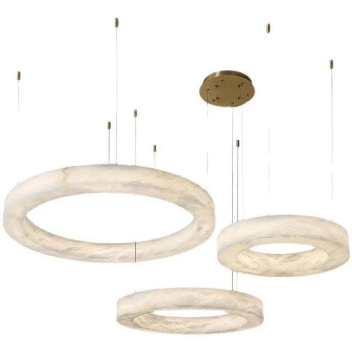 Marika Alabaster Round Modern Chandelier