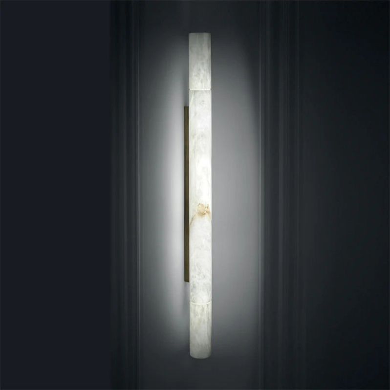 Luster Gaze Alabaster Aura Round Wall Sconce - Background Shot