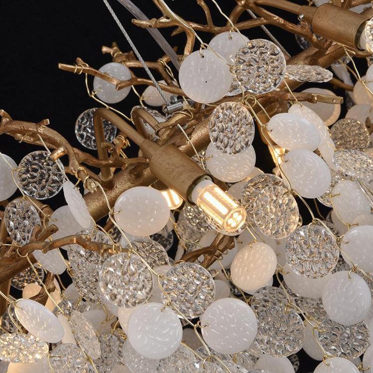 Luster Gaze Veridian Bloom Brass Branch Chandelier - Background Shot