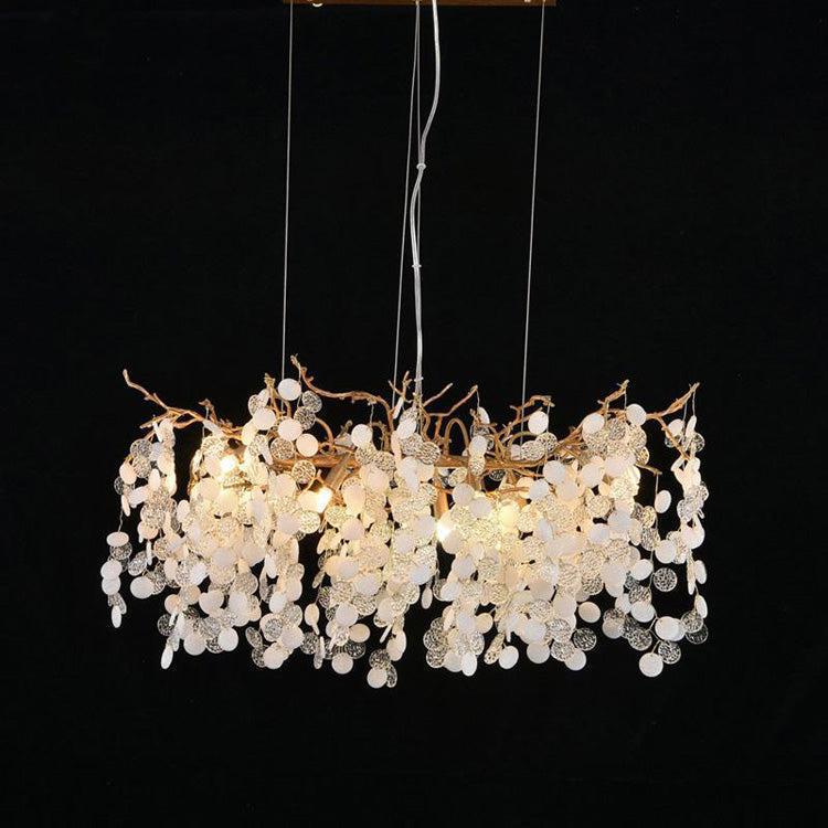 Luster Gaze Veridian Bloom Brass Branch Chandelier - American ballroom or formal entertaining space