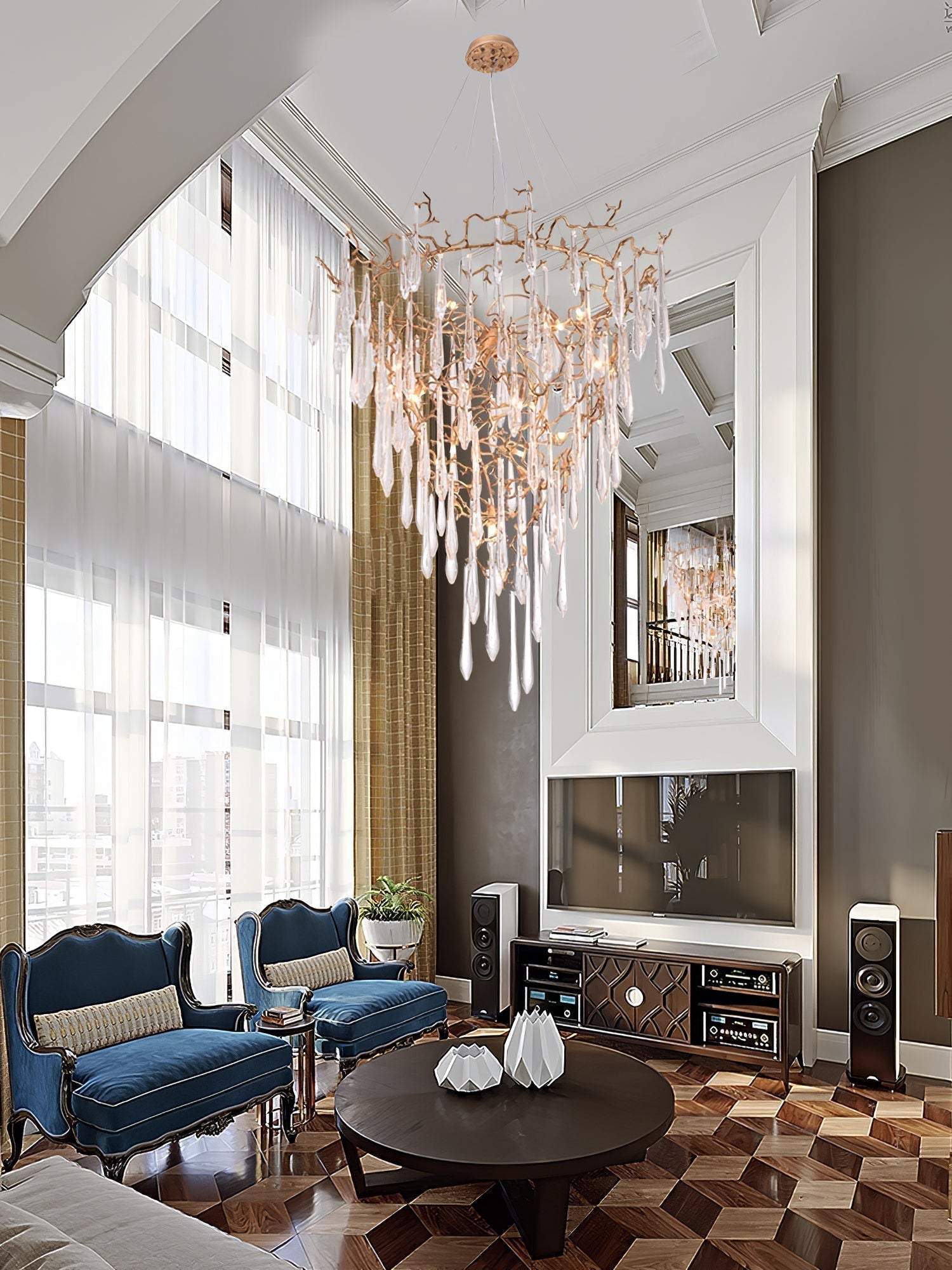 Branch Aqua Parable Chandeliers