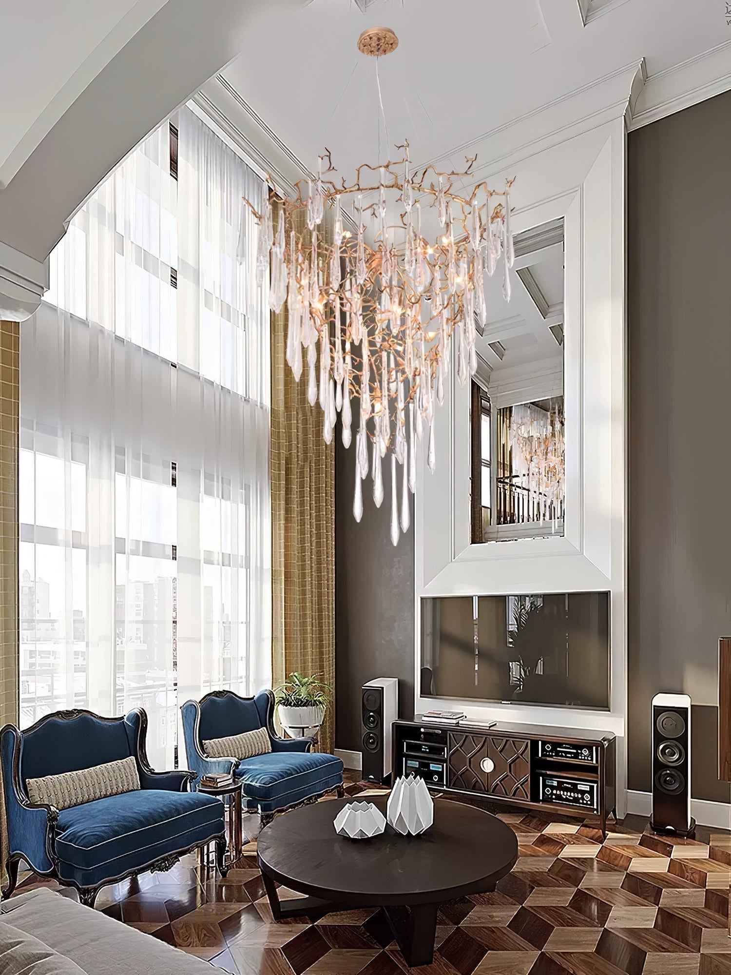 Branch Aqua Parable Chandeliers