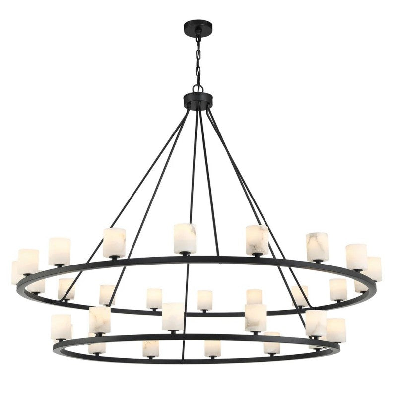 Agron 30 Light Alabaster Chandelier - Luster Gaze