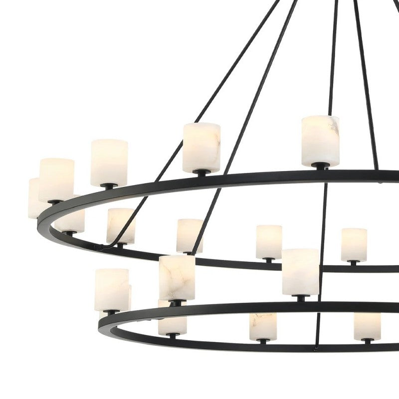 Agron 30 Light Alabaster Chandelier - Luster Gaze