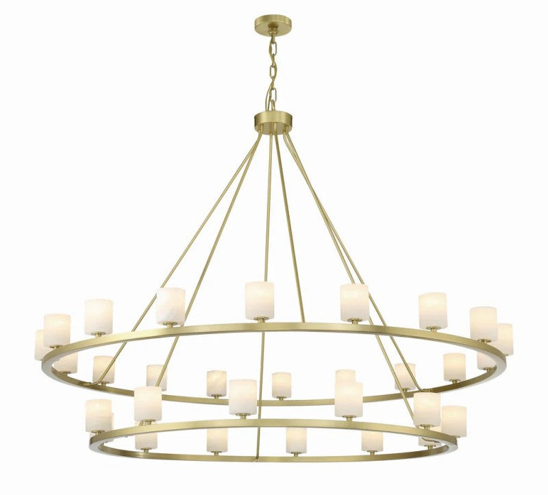 Agron 30 Light Alabaster Chandelier - Luster Gaze