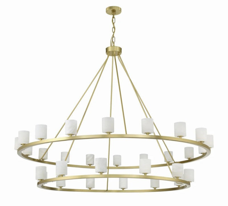 Agron 30 Light Alabaster Chandelier - Luster Gaze