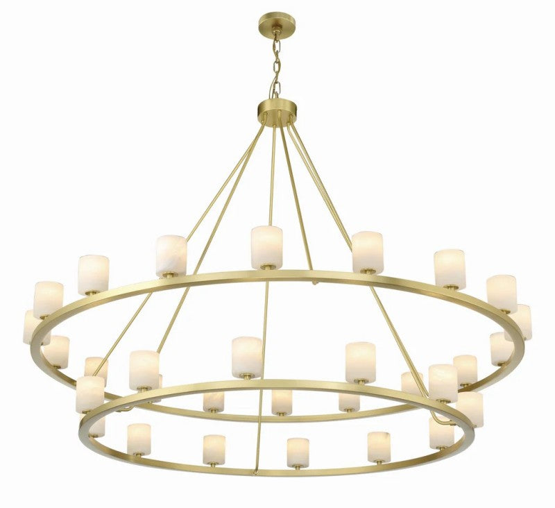 Agron 30 Light Alabaster Chandelier - Luster Gaze