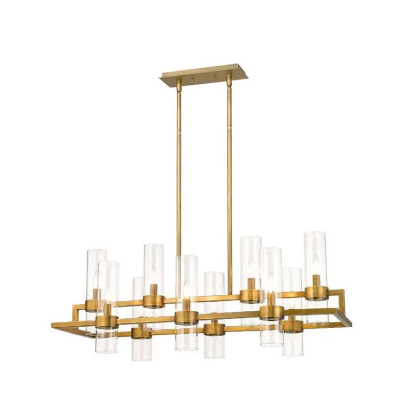 Luster Gaze Brio Rectangle Chandelier 43" - Background Shot